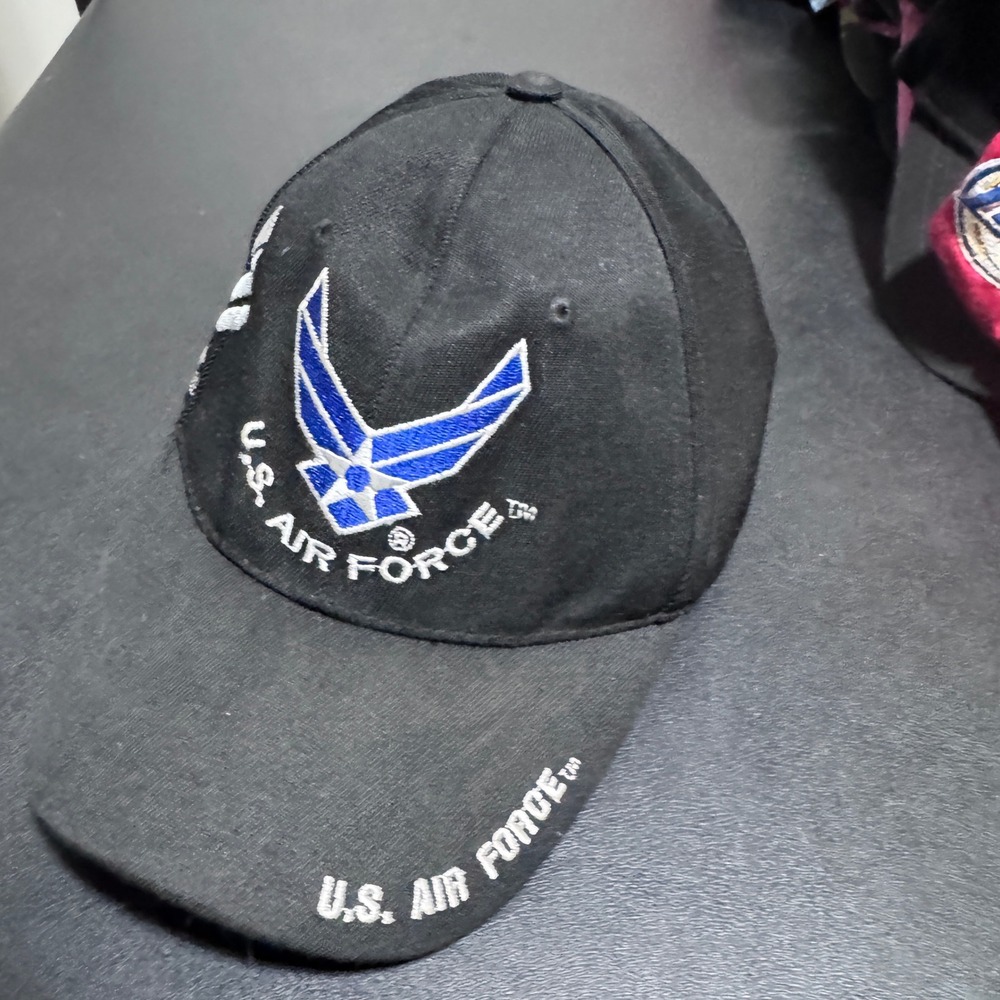 U.S. Air Force Baseball Cap Mens OSFA Black Solid Military Adjustable Hat